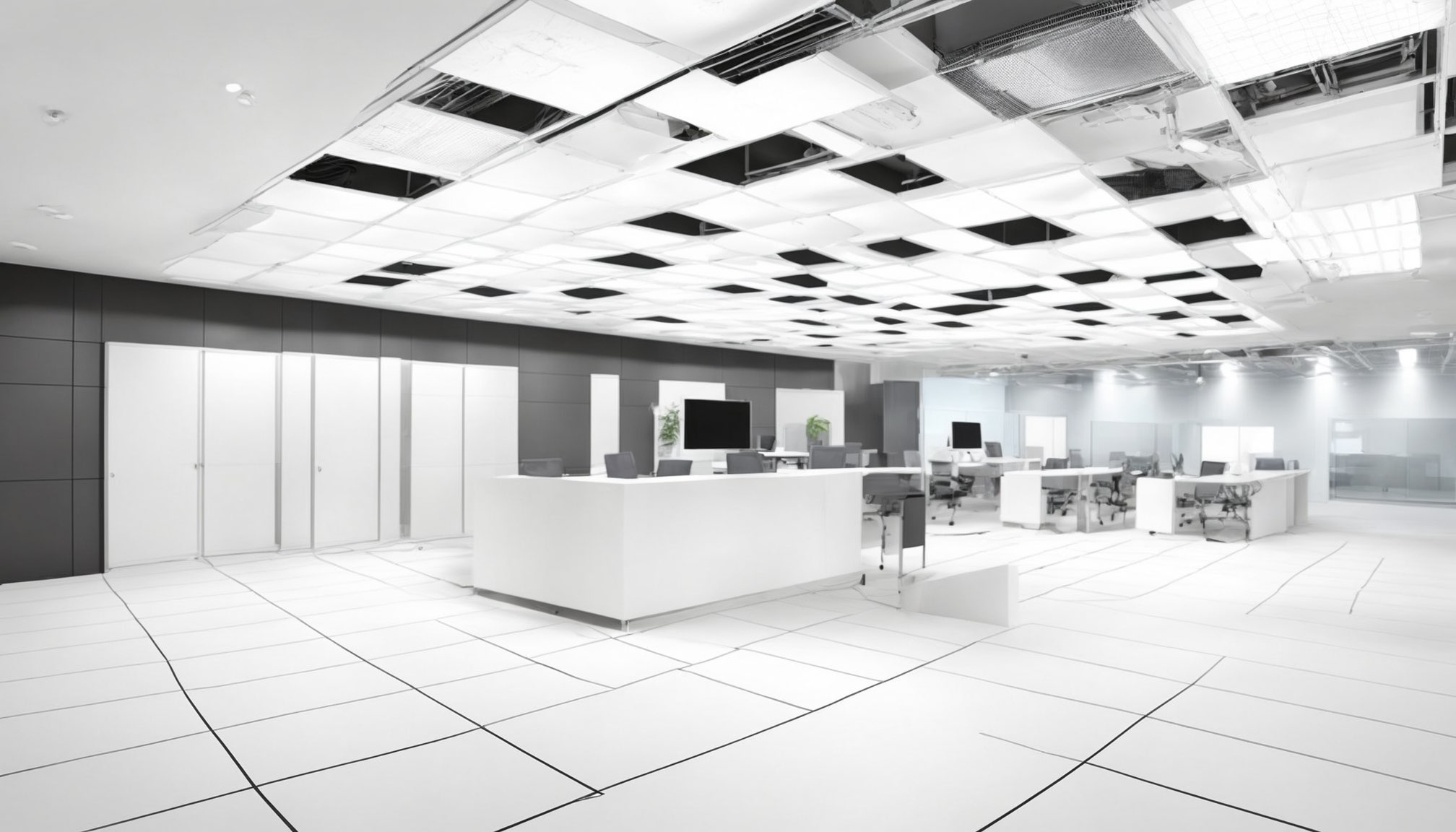 Suspended ceiling installation in a Slough commercial space