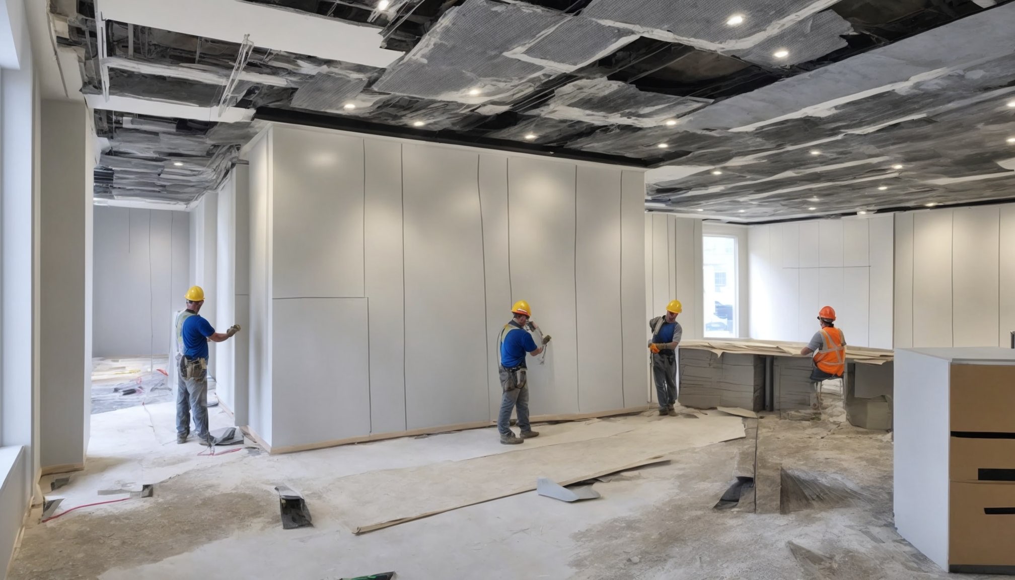 Commercial drylining project in a Slough office building