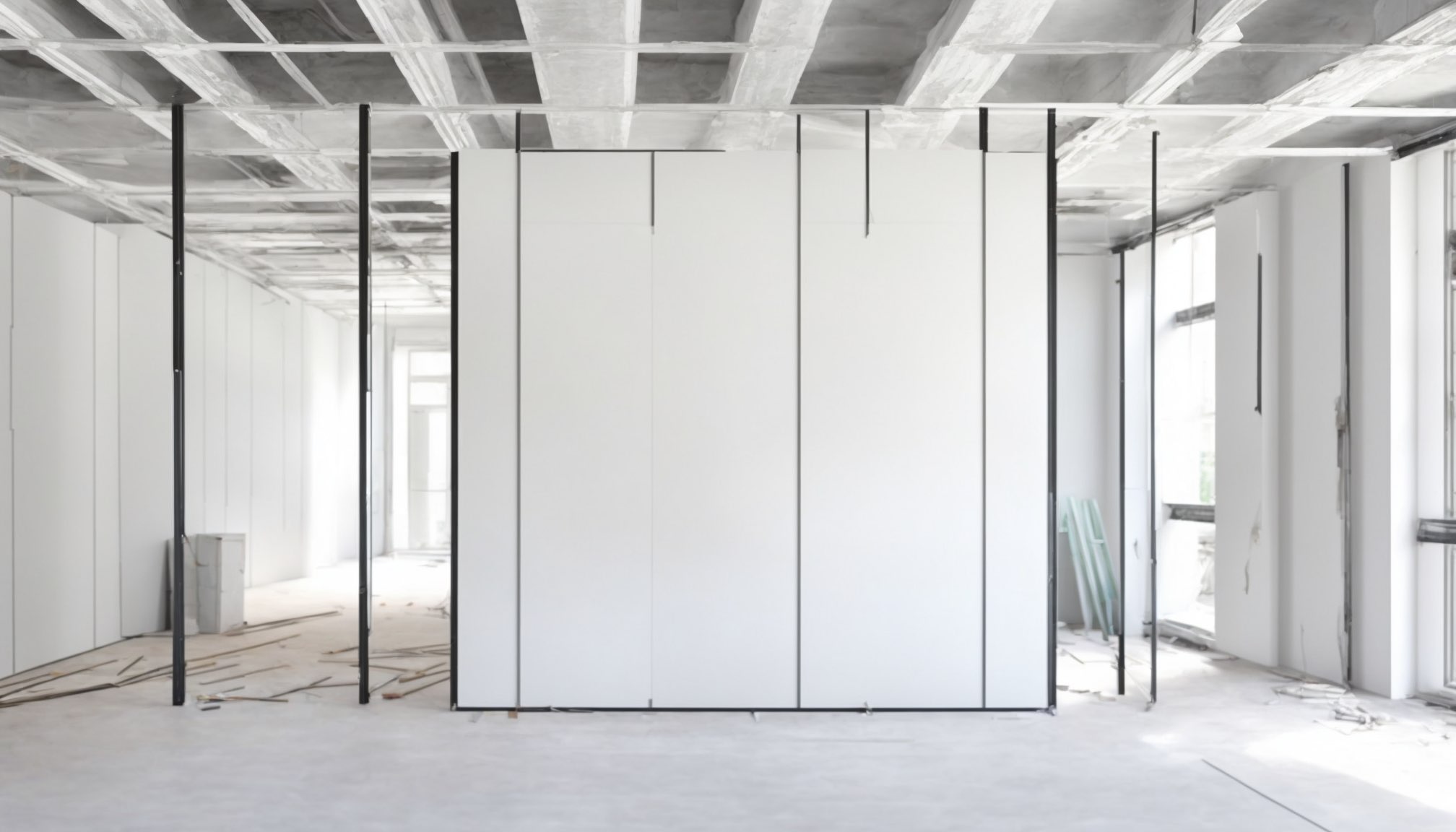 Partition wall installation in a Slough office